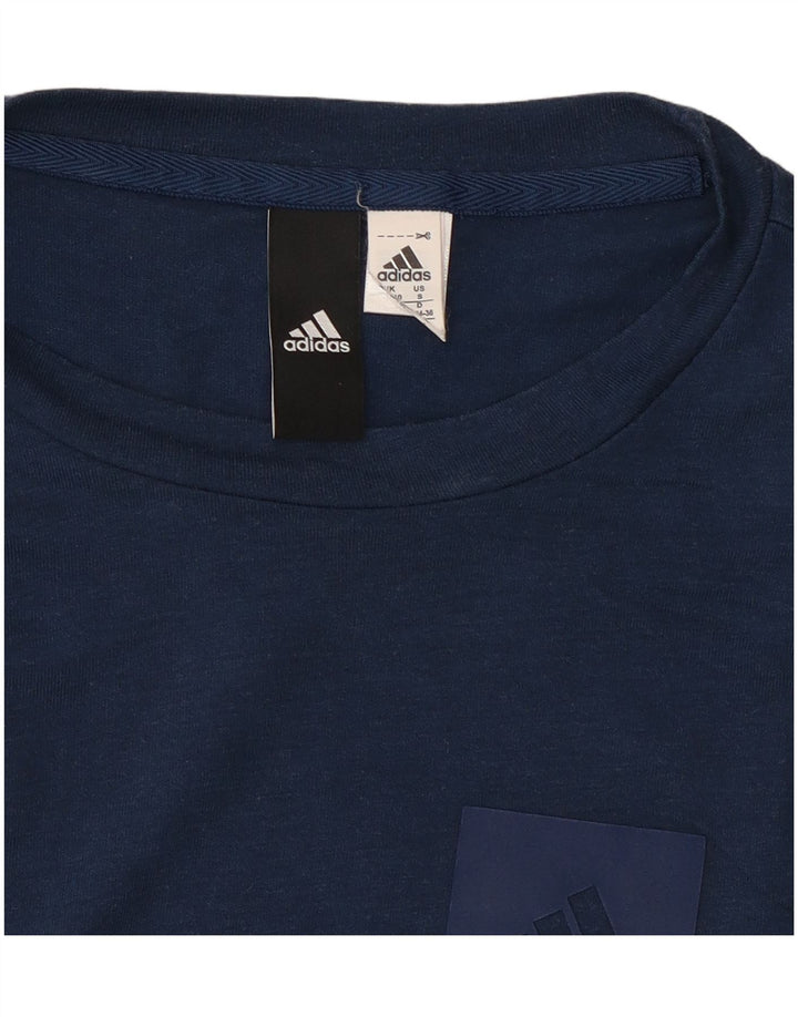 Adidas Femme Débardeur UK 8 Petit Bleu Marine Tie Dye Polyester