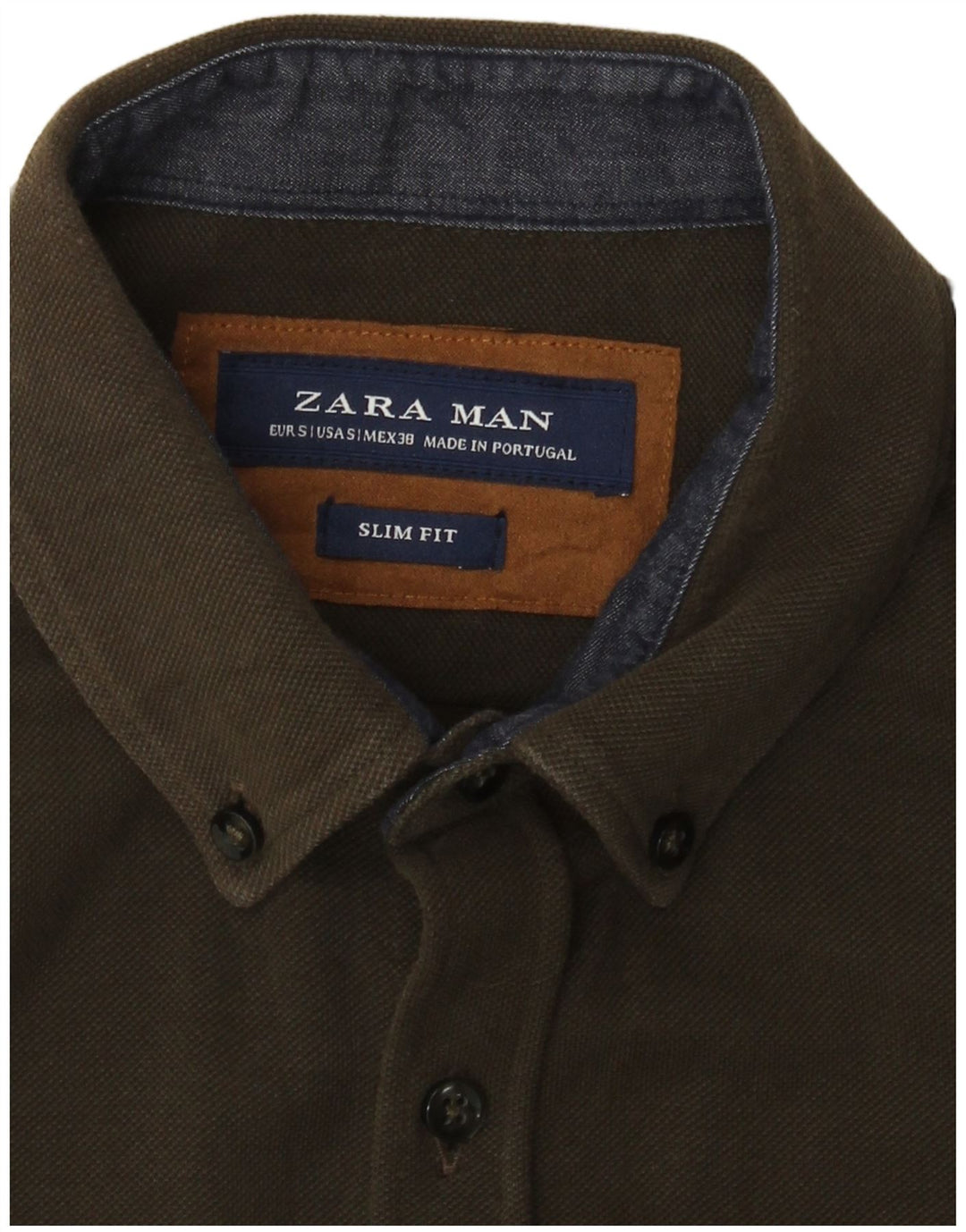 Zara Chemise Slim Fit Petit Kaki Homme