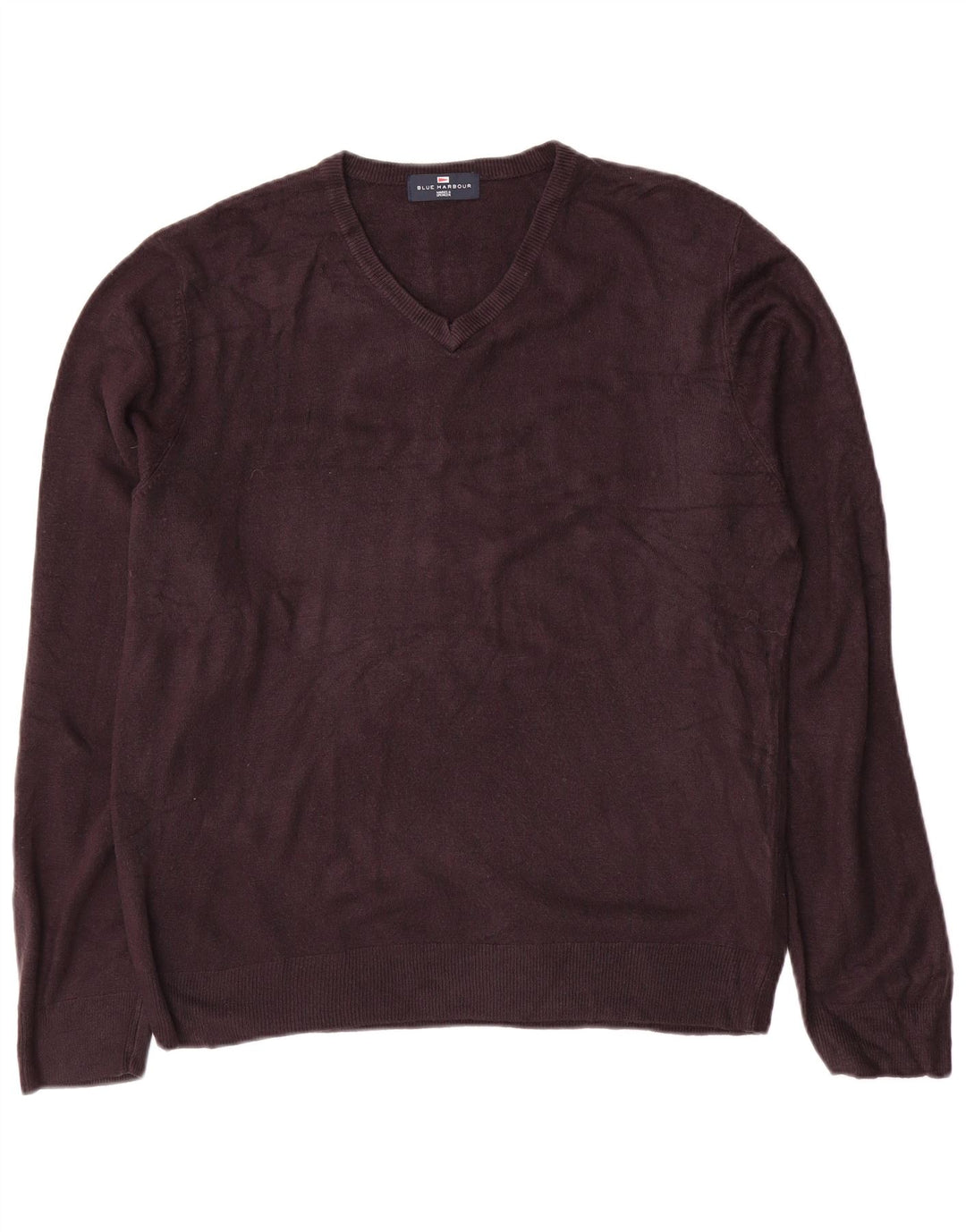 Marks & Spencer Pull à col en V Blue Harbor pour hommes, grand bleu marine