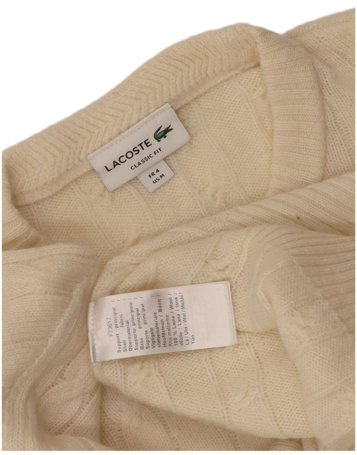 Lacoste Mens Classic Fit Crew Neck Jumper Pull Taille 4 Laine Beige Moyen