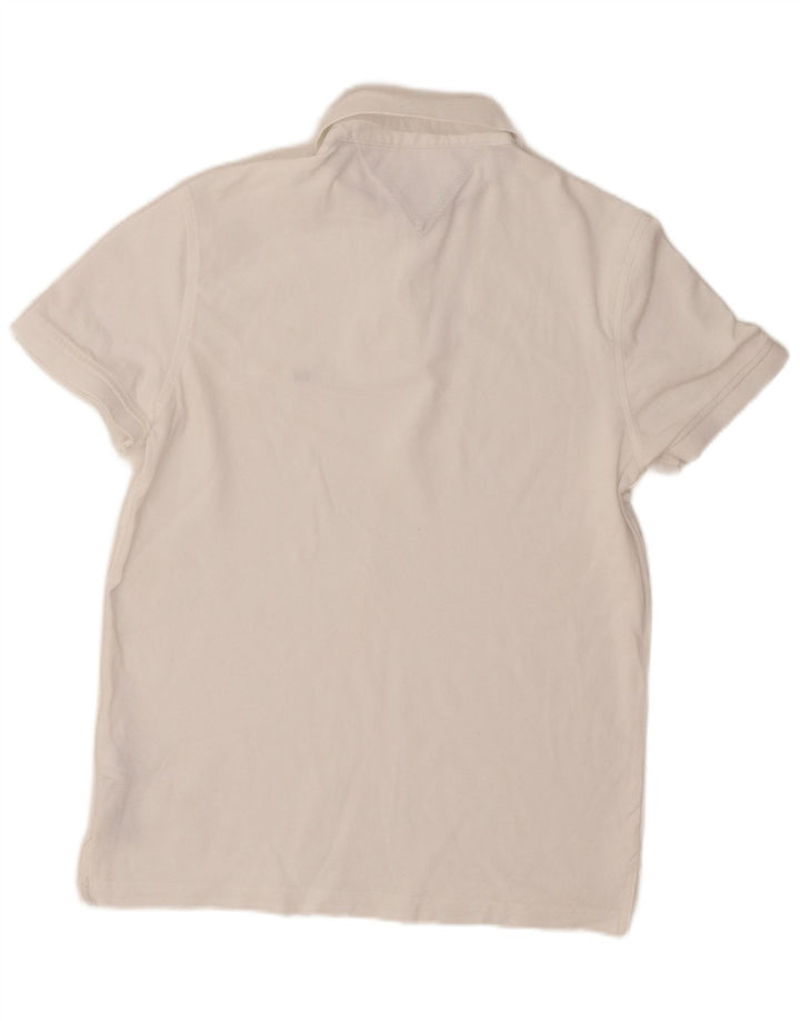 TOMMY HILFIGER Polo Regular Fit Homme Petit Blanc Coton
