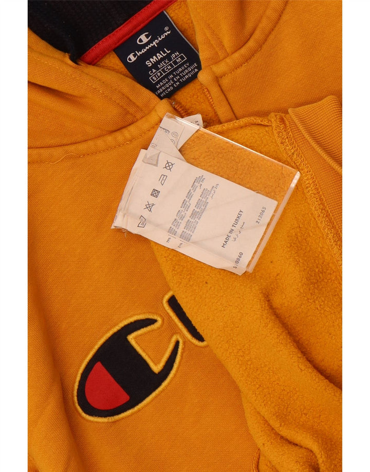Champion Pull à capuche zippé graphique pour homme en coton jaune petit