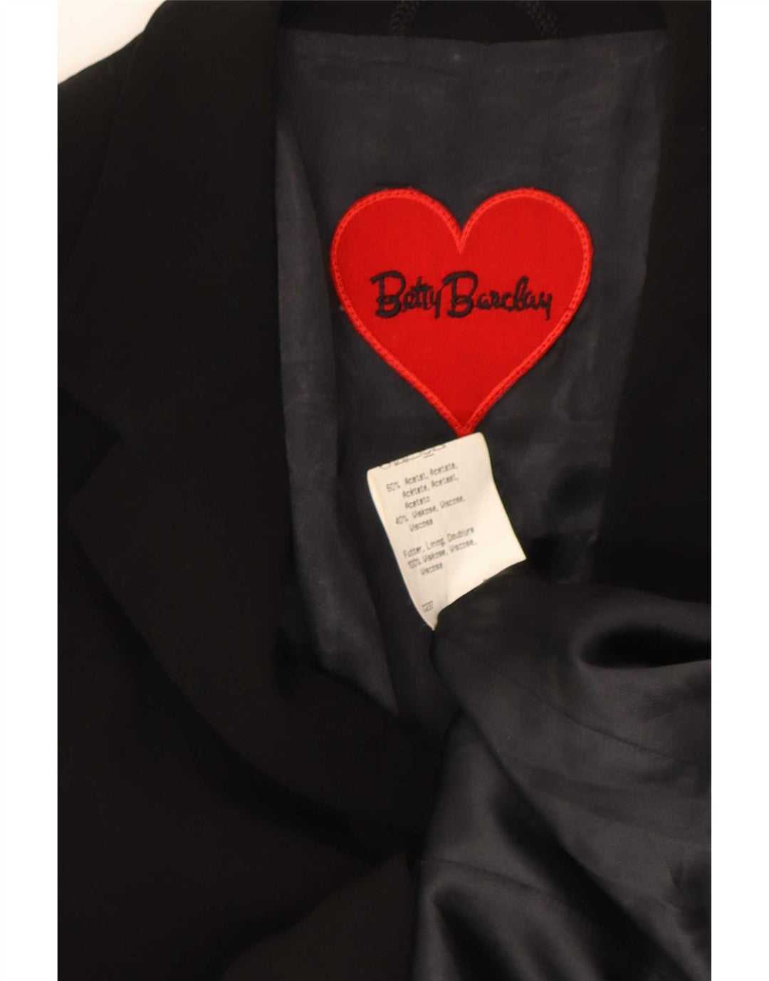 Betty Barclay Veste blazer longue à 4 boutons pour femme UK 12 Noir moyen
