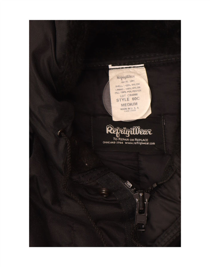 REFRIGIWEAR Manteau rembourré à capuche pour femme UK 14 Nylon noir moyen