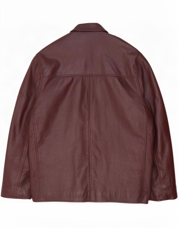 Route 66 Veste en cuir pour homme UK 40 Large Bordeaux