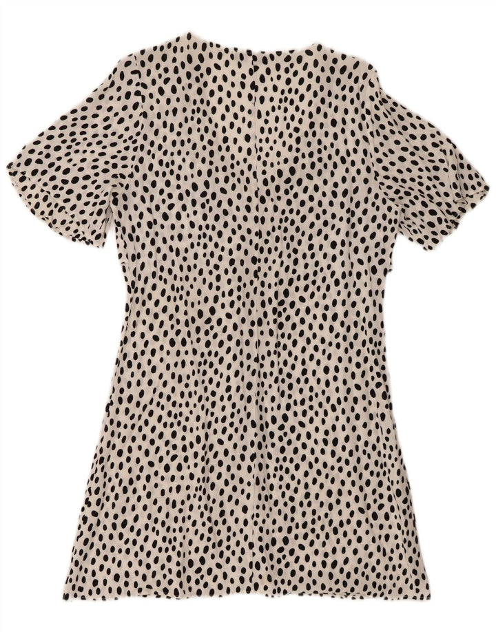 Zara Robe trapèze pour femme UK 10 Petit blanc moucheté