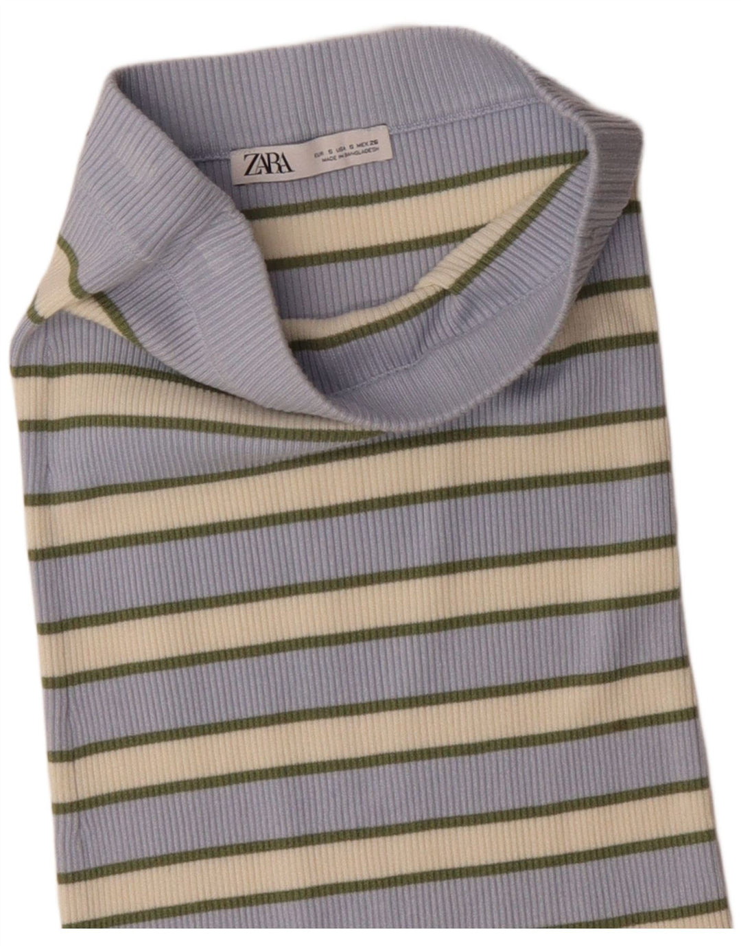 Zara Femme Jupe Droite En Tricot Petite W26 Rayé Bleu