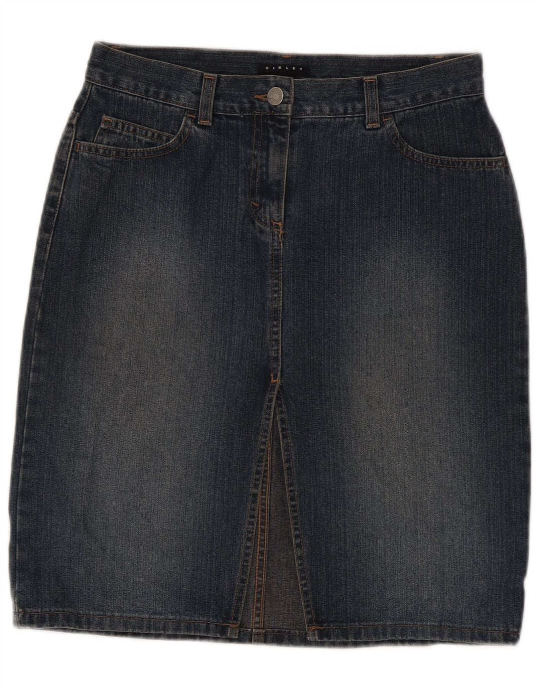 SISLEY Jupe en Jean Femme IT 42 Medium W28 Bleu Marine Coton