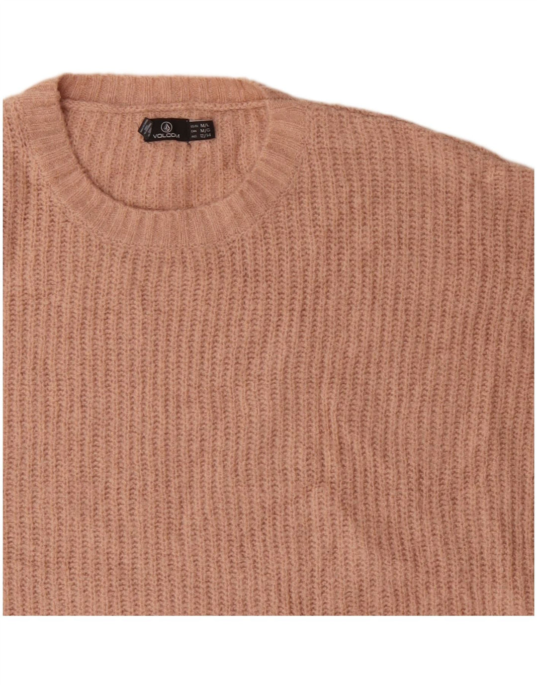 Volcom Pull surdimensionné à col rond pour femme UK 12/14 Rose moyen