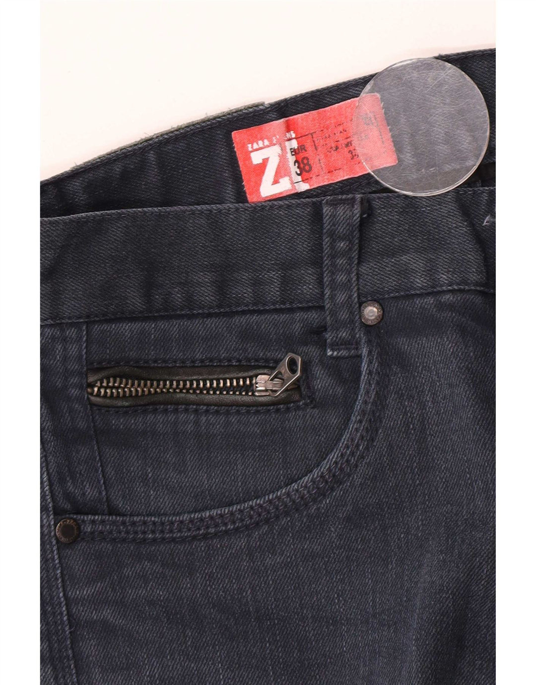 Zara Jean Slim Homme EU 38 Small W30 L34 Bleu Marine