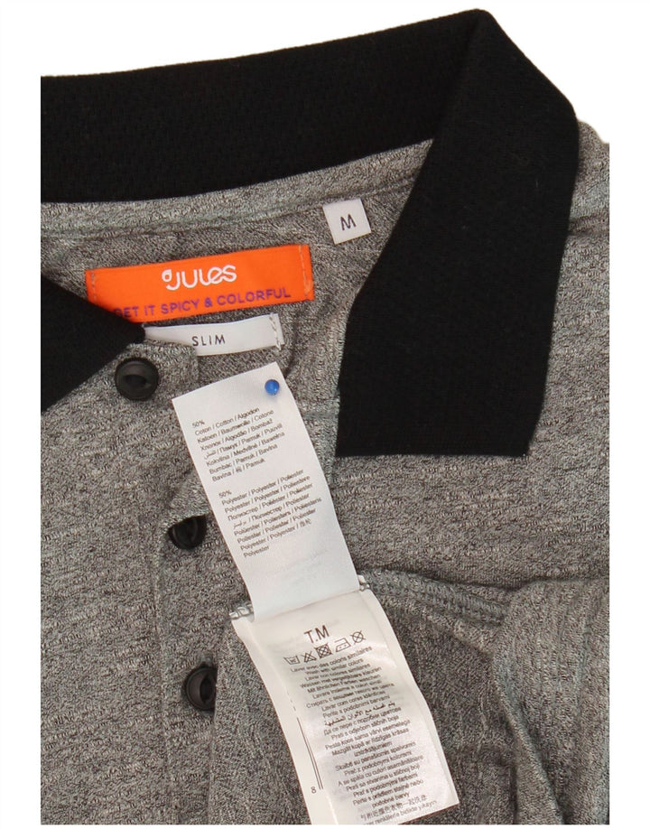 JULES Polo Rugby Coupe Slim Homme Gris Moyen Coton