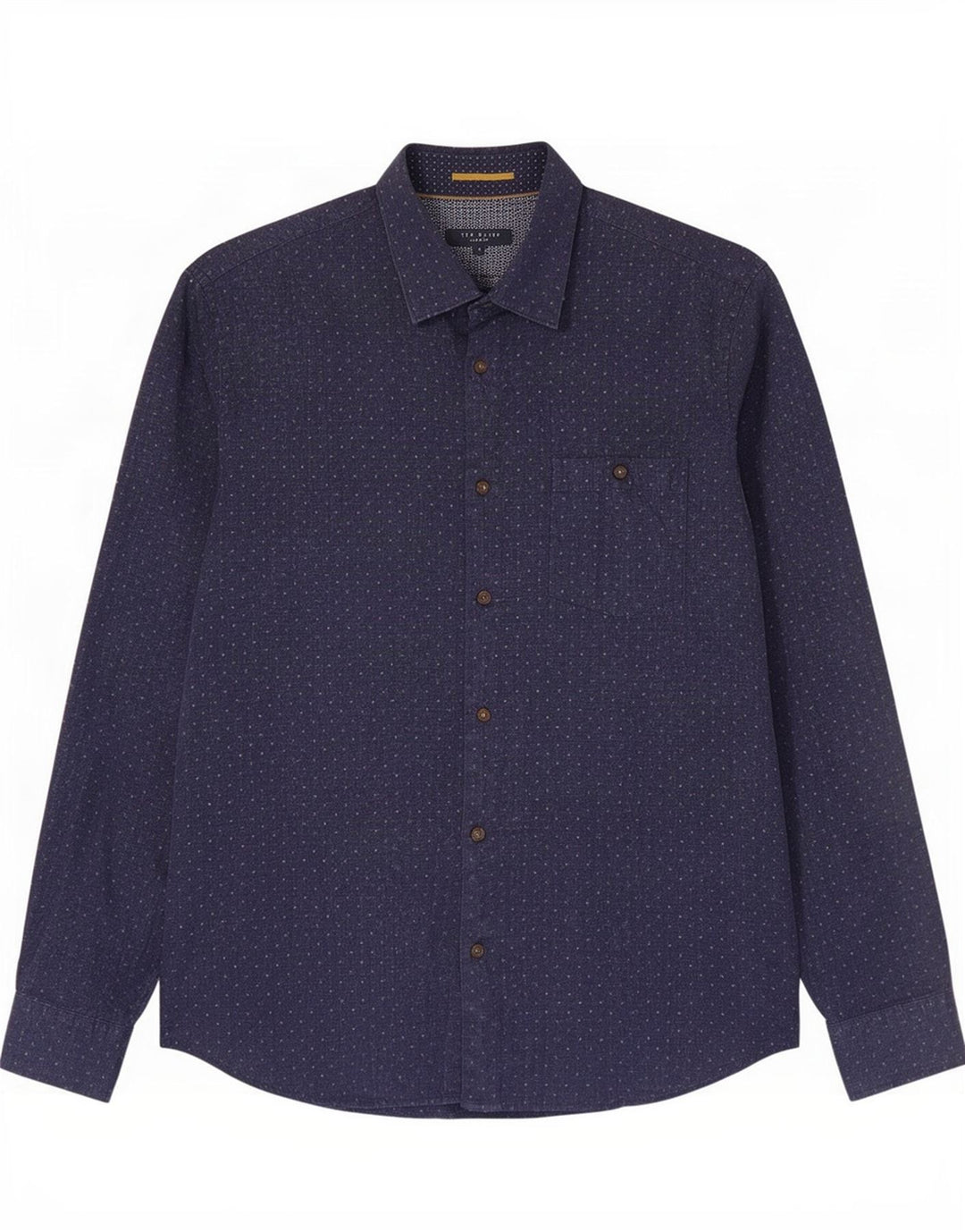 Ted Baker Chemise Homme Taille 4 Grand Coton Tacheté Bleu Marine