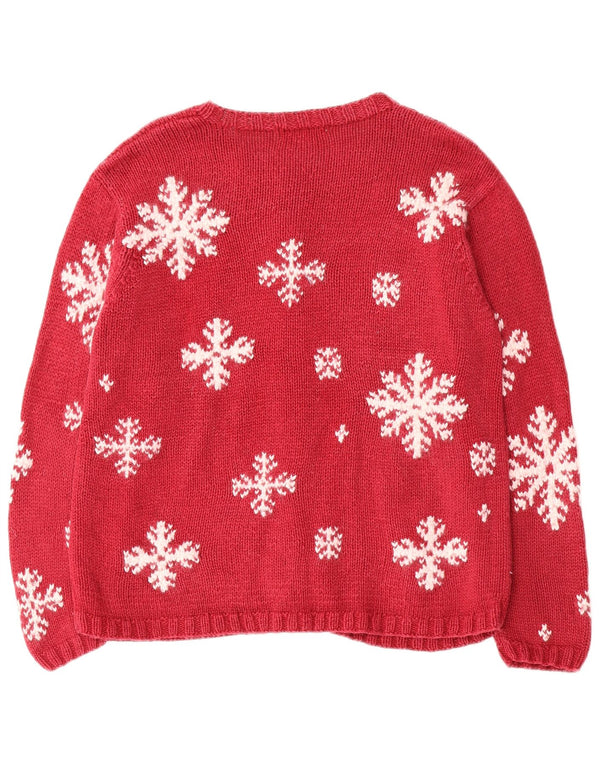 Eddie Bauer Cardigan pour femme UK 16 Grand rouge Fair Isle Ramie