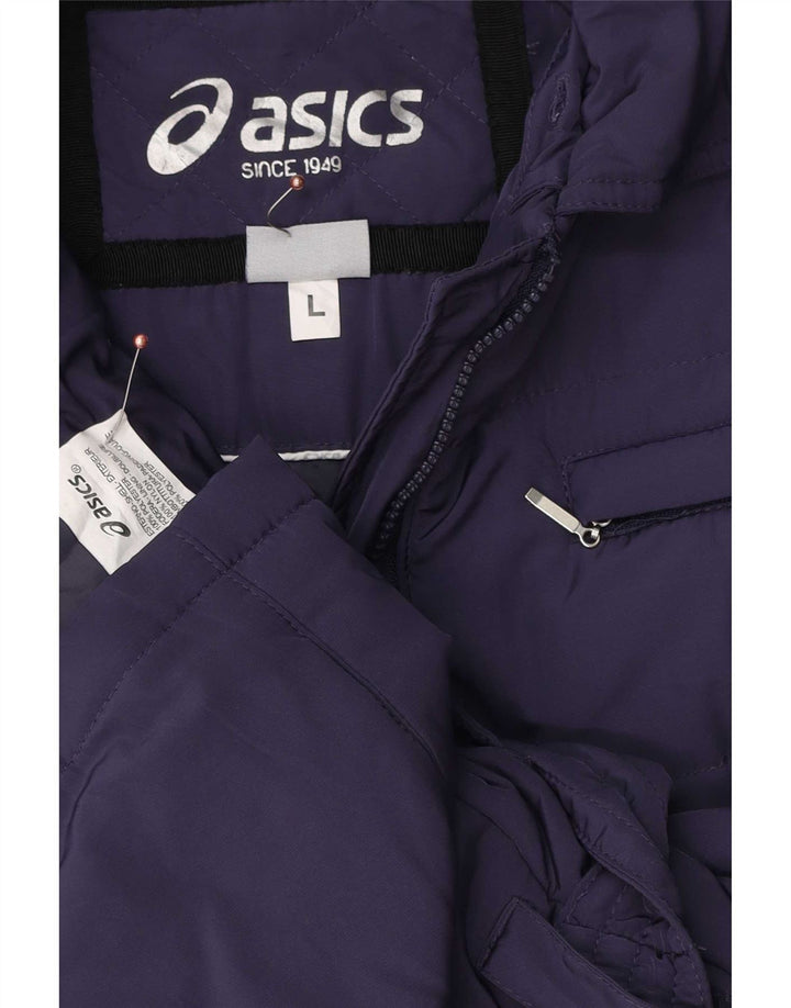 Asics Veste rembourrée pour femme UK 16 Large Bleu Marine Polyester