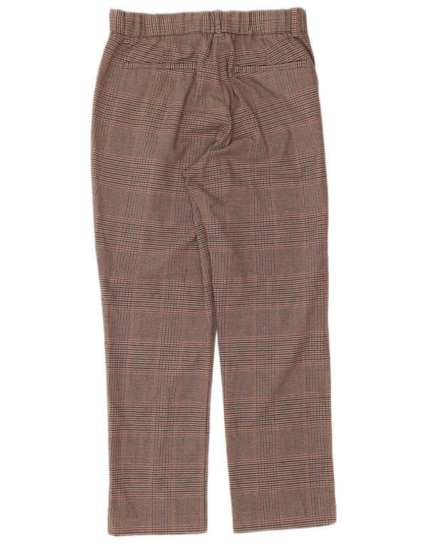 Pantalon court droit femme Zara Large W30 L24 pied de poule marron