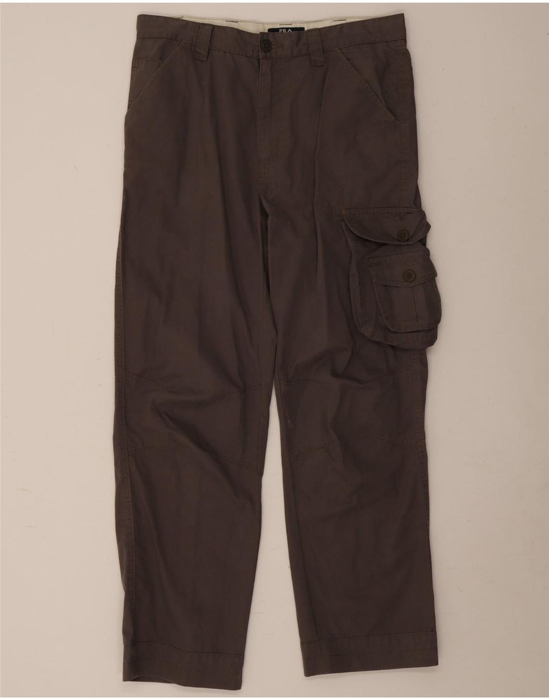 Fila Pantalon cargo droit pour homme W32 L28 Marron Coton