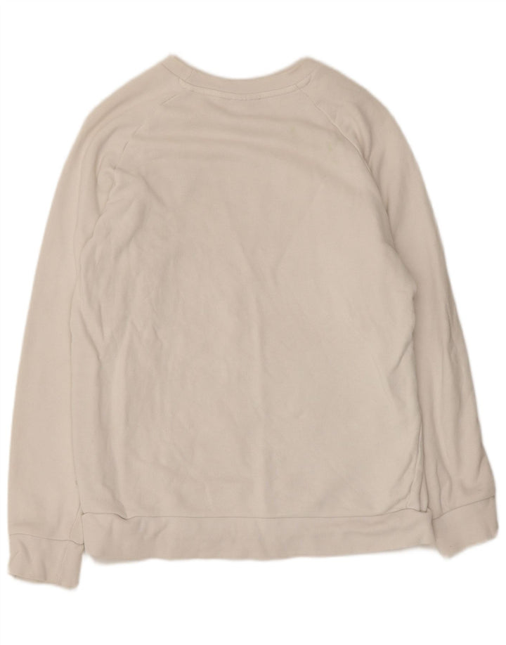 Adidas Sweat-shirt surdimensionné pour femme UK 10 Petit coton blanc