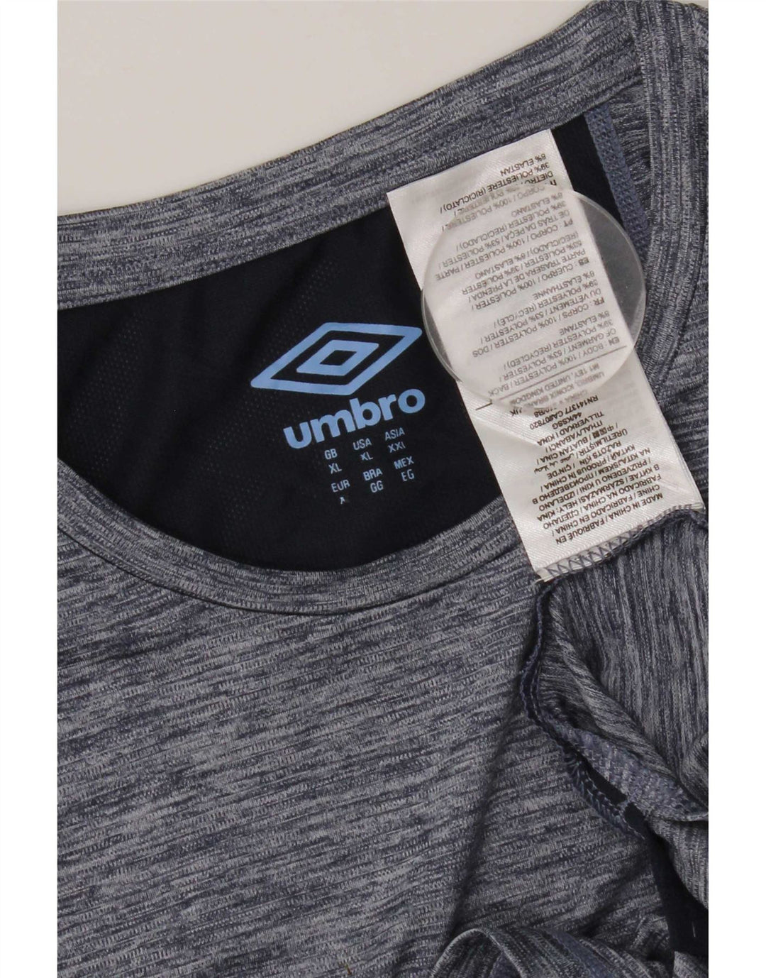 Umbro T-Shirt Homme Top XL Bleu Marine Moucheté Polyester