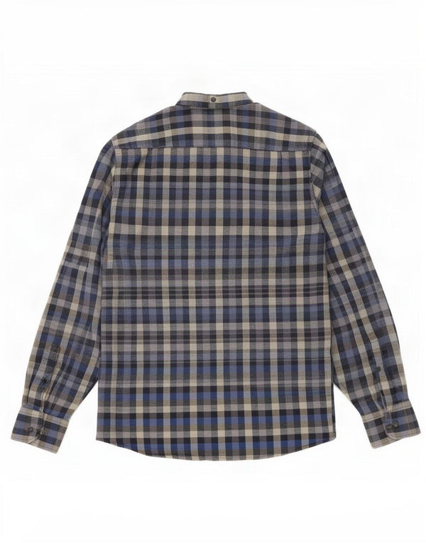 Marks & Spencer Chemise en flanelle XL pour homme Bleu marine à carreaux en coton