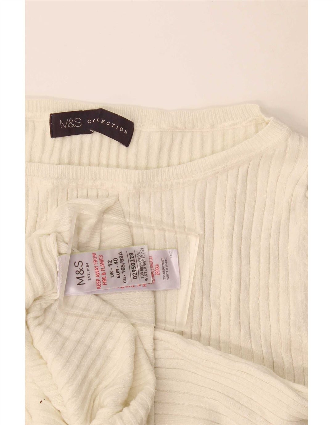 Marks & Spencer Haut à manches 3/4 pour femme UK 12 Medium Off White Viscose