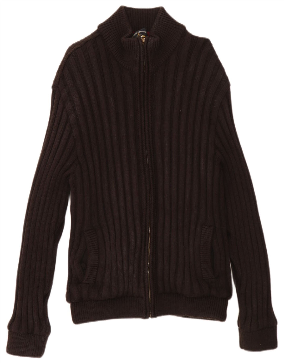 Amerigo Vespucci Cardigan entièrement zippé pour homme Marron moyen