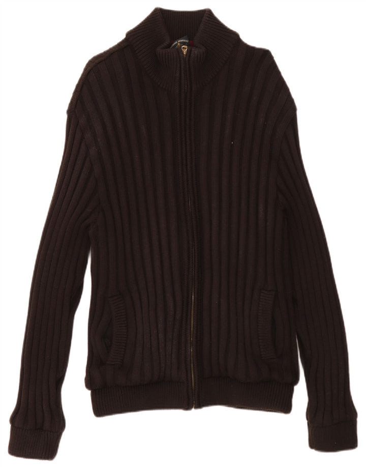 Amerigo Vespucci Cardigan entièrement zippé pour homme Marron moyen
