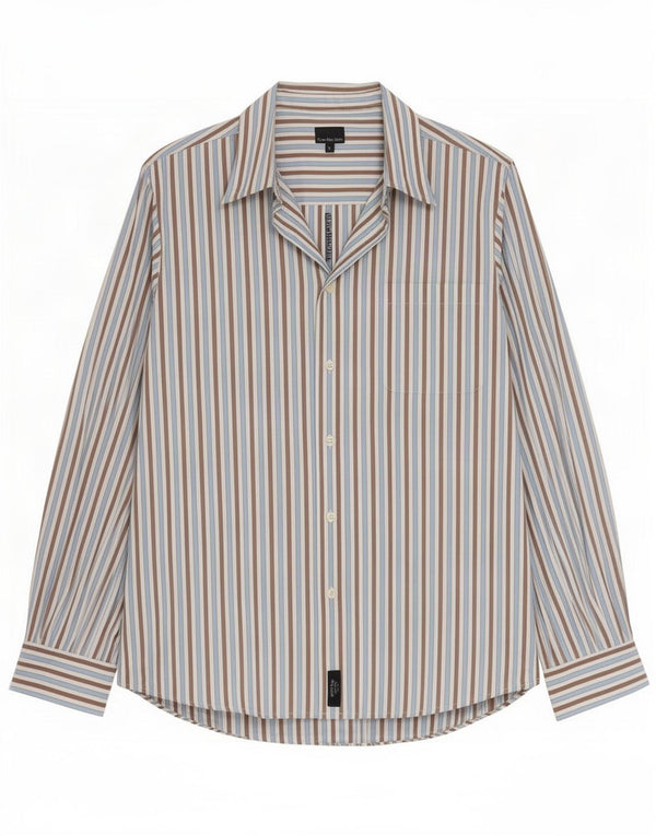 Calvin Klein Chemise Homme Large Bleu Rayé Coton