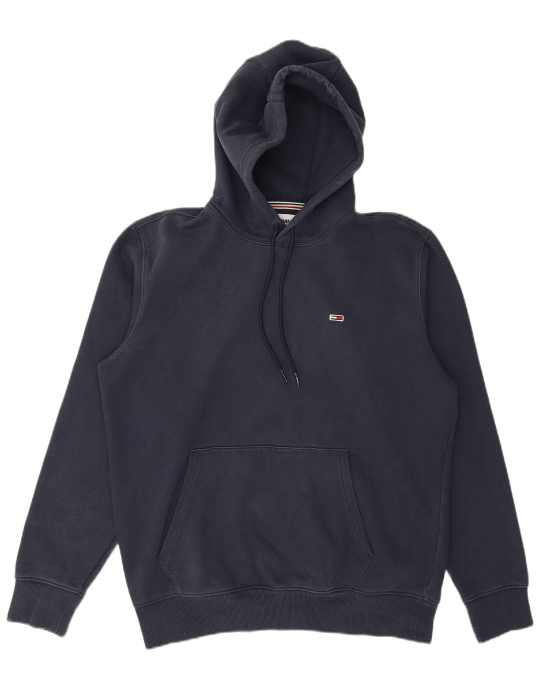 TOMMY HILFIGER Pull à capuche pour homme Large Bleu marine Coton