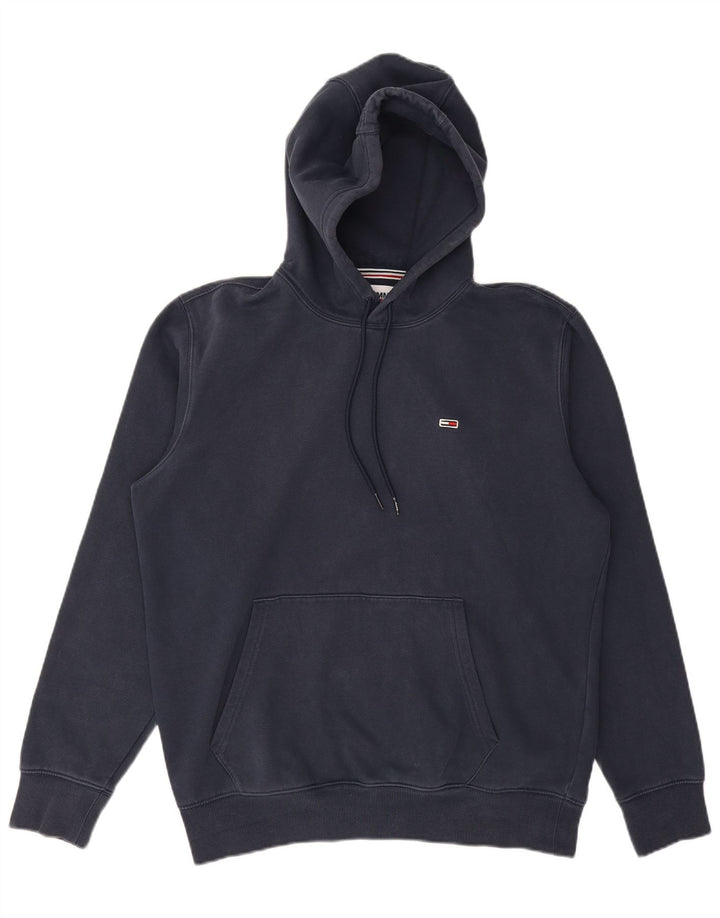 TOMMY HILFIGER Pull à capuche pour homme Large Bleu marine Coton
