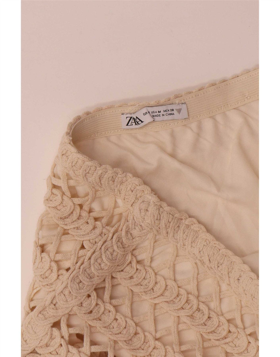 Zara Femme Jupe Maxi Moyenne W28 Coton Beige