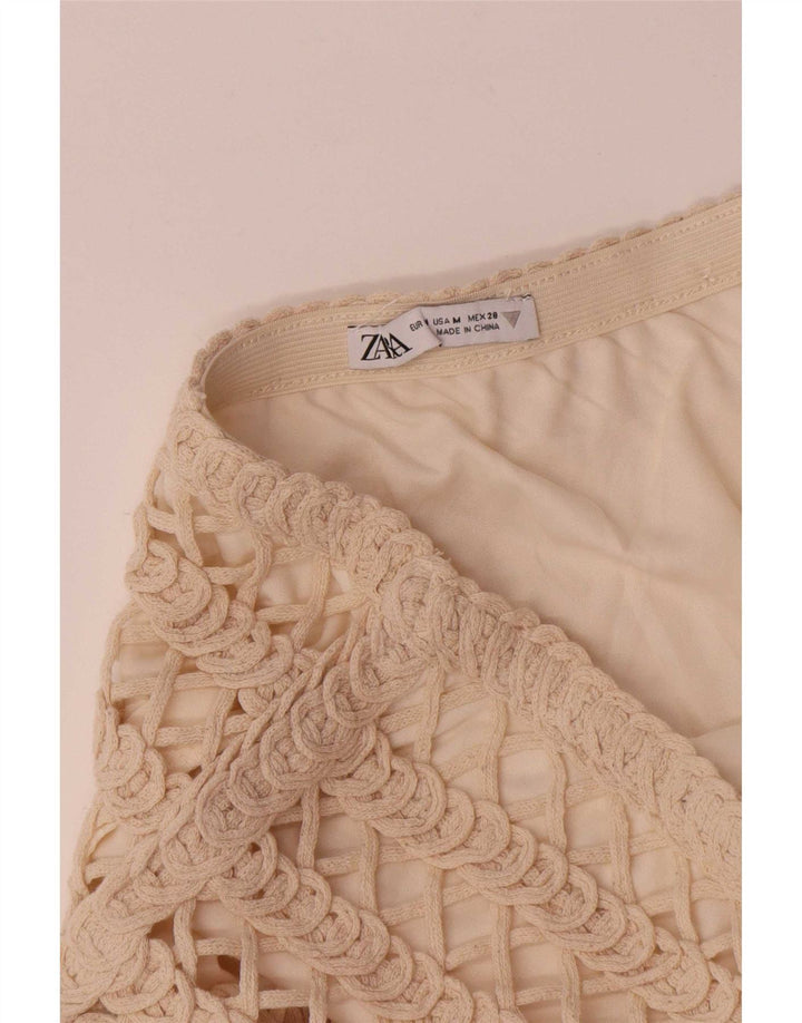 Zara Femme Jupe Maxi Moyenne W28 Coton Beige