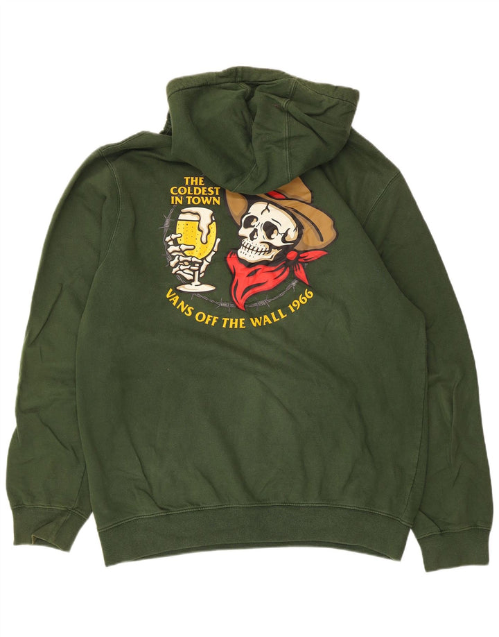 Vans Pull à capuche graphique en coton vert moyen homme