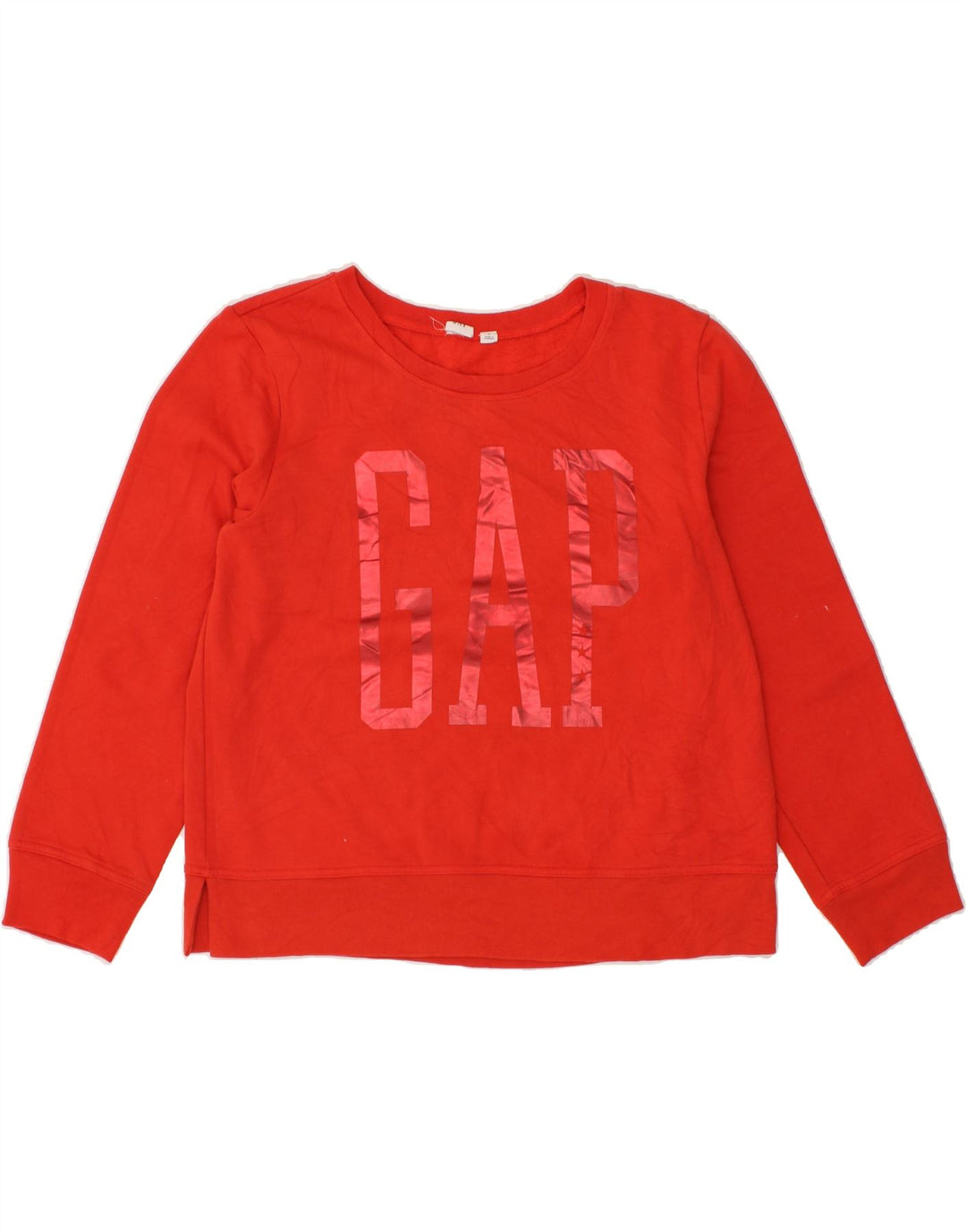 GAP Womens Graphic Sweatshirt Jumper UK 14 Medium Red Cotton Vintage Gap and Second-Hand Gap from Messina Hembry 