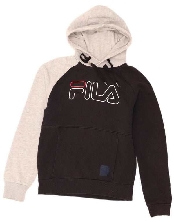 Fila Pull à capuche Graphic Regular Fit pour homme en coton color block XS Noir