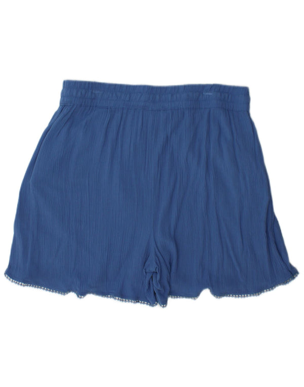 Marks & Spencer Womens Shorts UK12 Medium W30 Blue Viscose