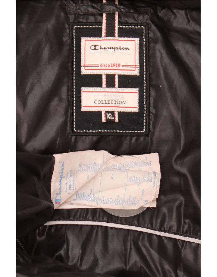 Champion Manteau rembourré à capuche pour femme UK 18 XL Noir Polyester