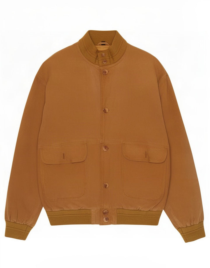 Veste Bomber En Daim Vintage Homme IT 54 2XL Beige