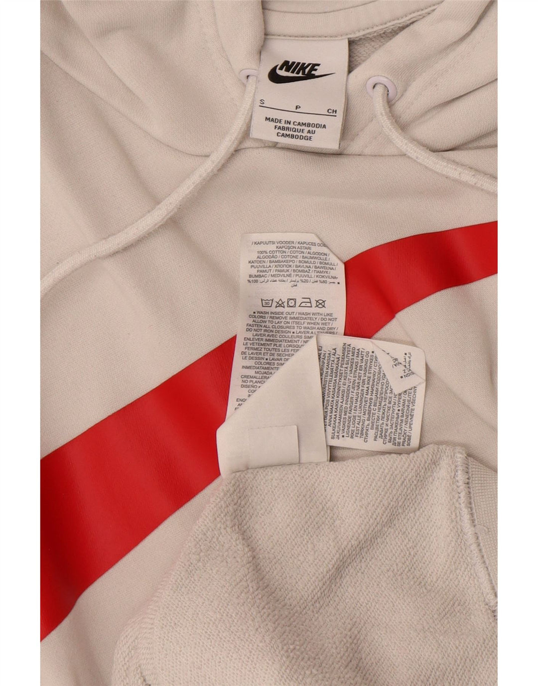 Nike Pull à capuche graphique pour homme Petit coton blanc