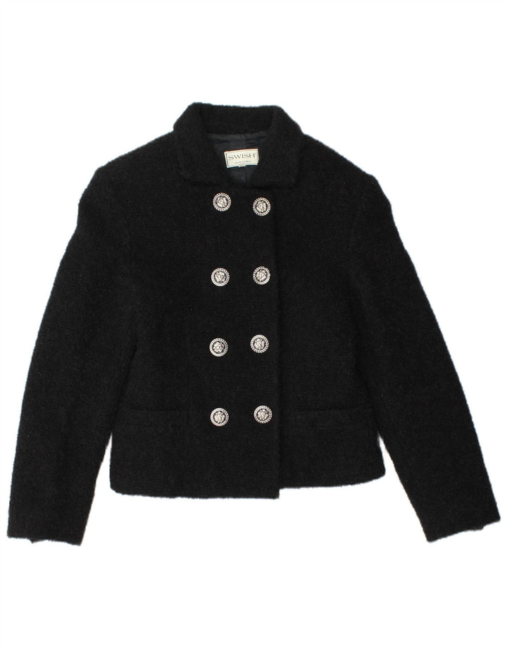 SWISH Veste blazer courte à double boutonnage pour femme IT 44 Noir moyen