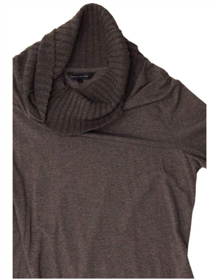 Tommy Hilfiger Robe fourreau à col roulé pour femme UK 14 Large Gris Viscose