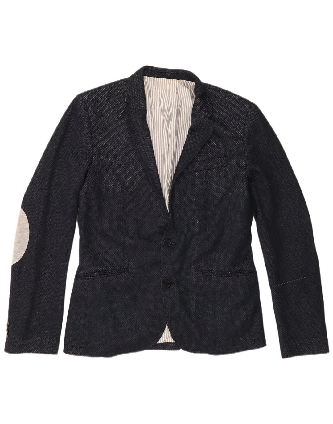 Zara Veste Blazer 2 Boutons Homme UK 40 Large Bleu Marine Polyester