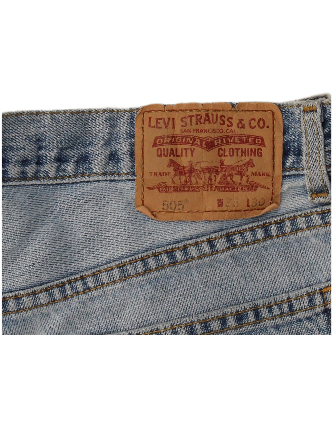 Levi's Short en Jean 505 Taille Haute Regular Fit Femme Bleu Moyen W33