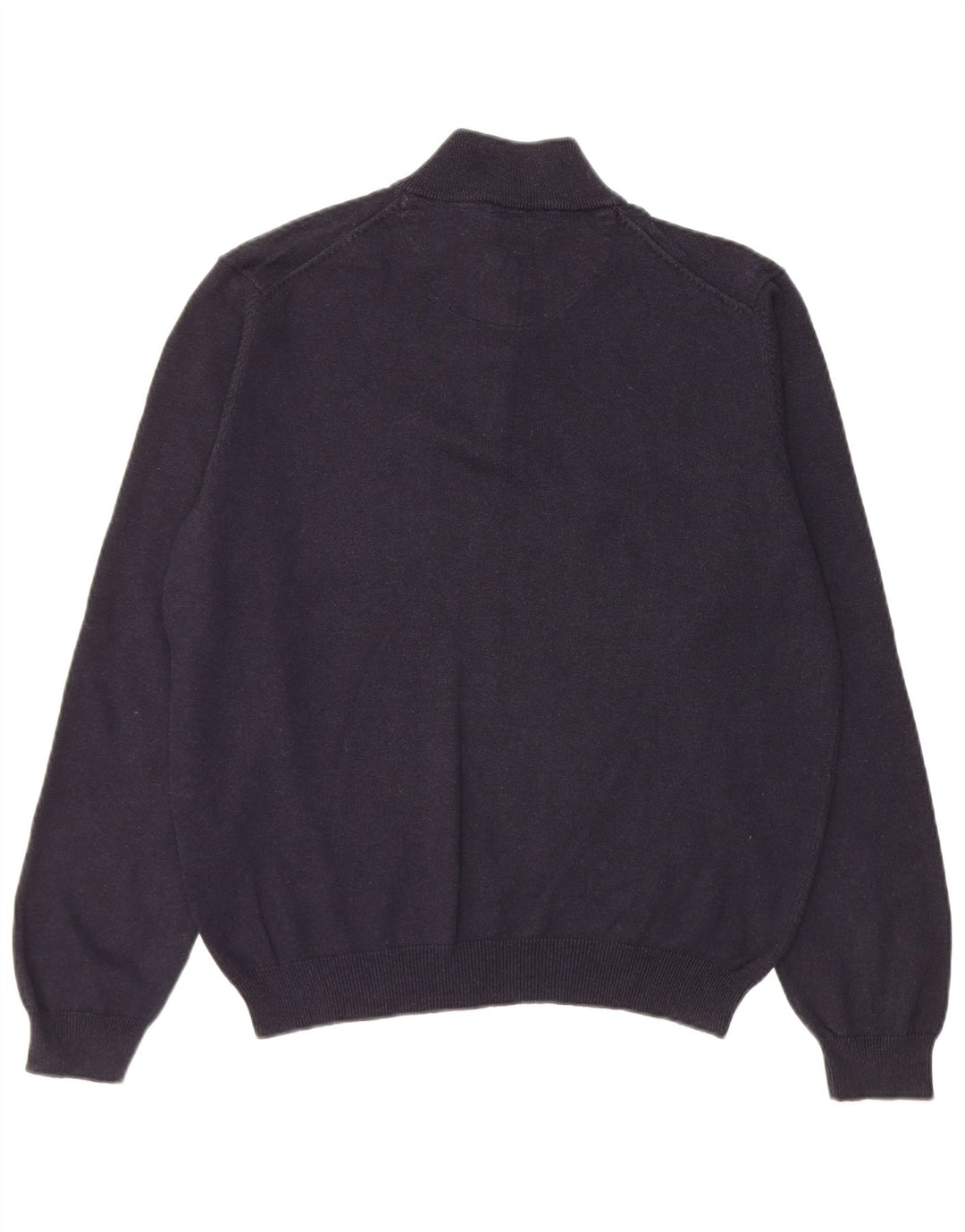 Massimo Dutti Pull Col Zippé Homme Bleu Marine Moyen Coton