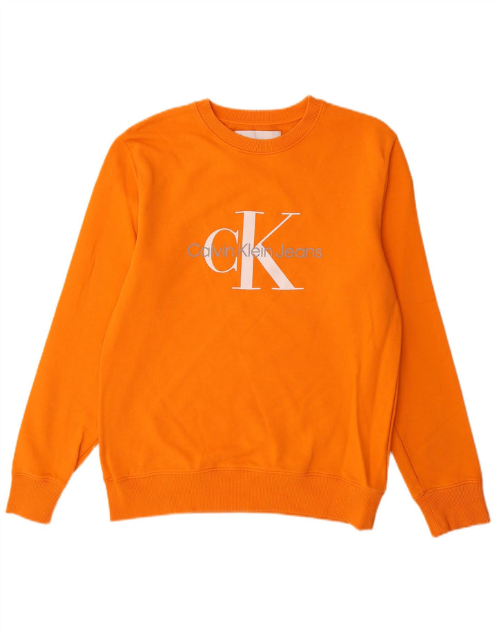 Calvin Klein Jeans Sweat-Shirt Graphique Homme Orange Moyen Coton