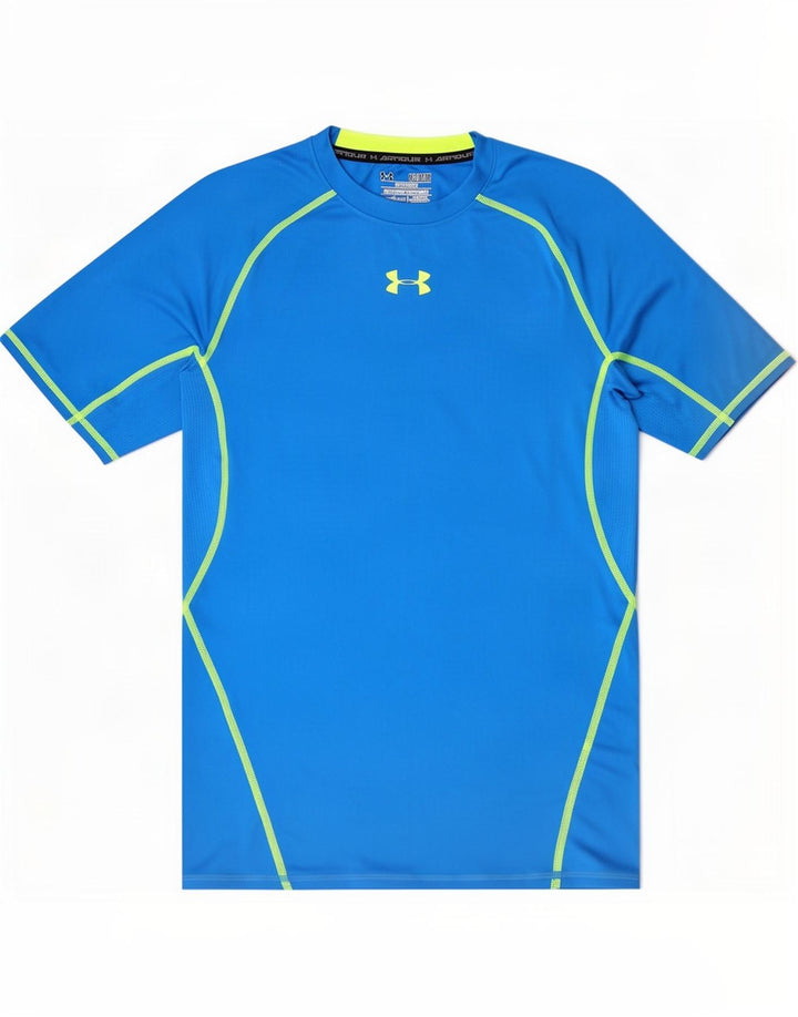 Under Armour Tee-Shirt Heat Gear Homme Bleu Moyen Polyester
