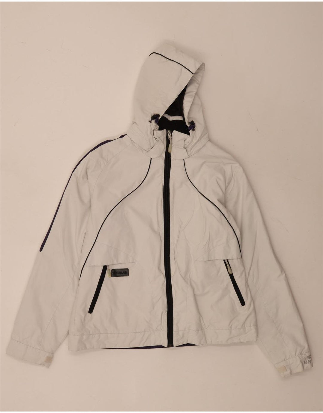 Brugi Veste rembourrée à capuche pour femme UK 44 Medium Blanc Polyamide