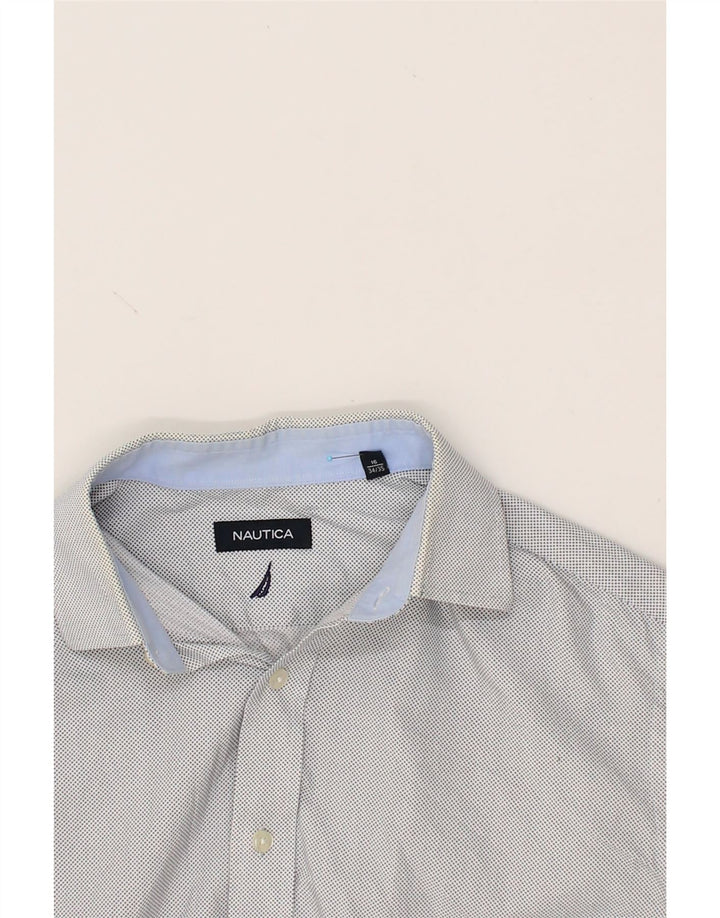 NAUTICA Mens Shirt Size 16 Large Grey Spotted Vintage Nautica and Second-Hand Nautica from Messina Hembry 