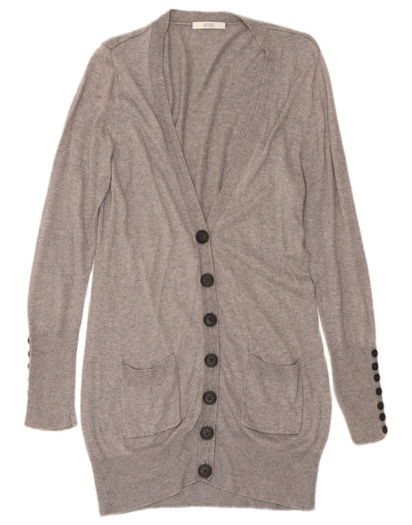 Marks & Spencer Pull cardigan long pour femme UK 12 Gris moyen moucheté