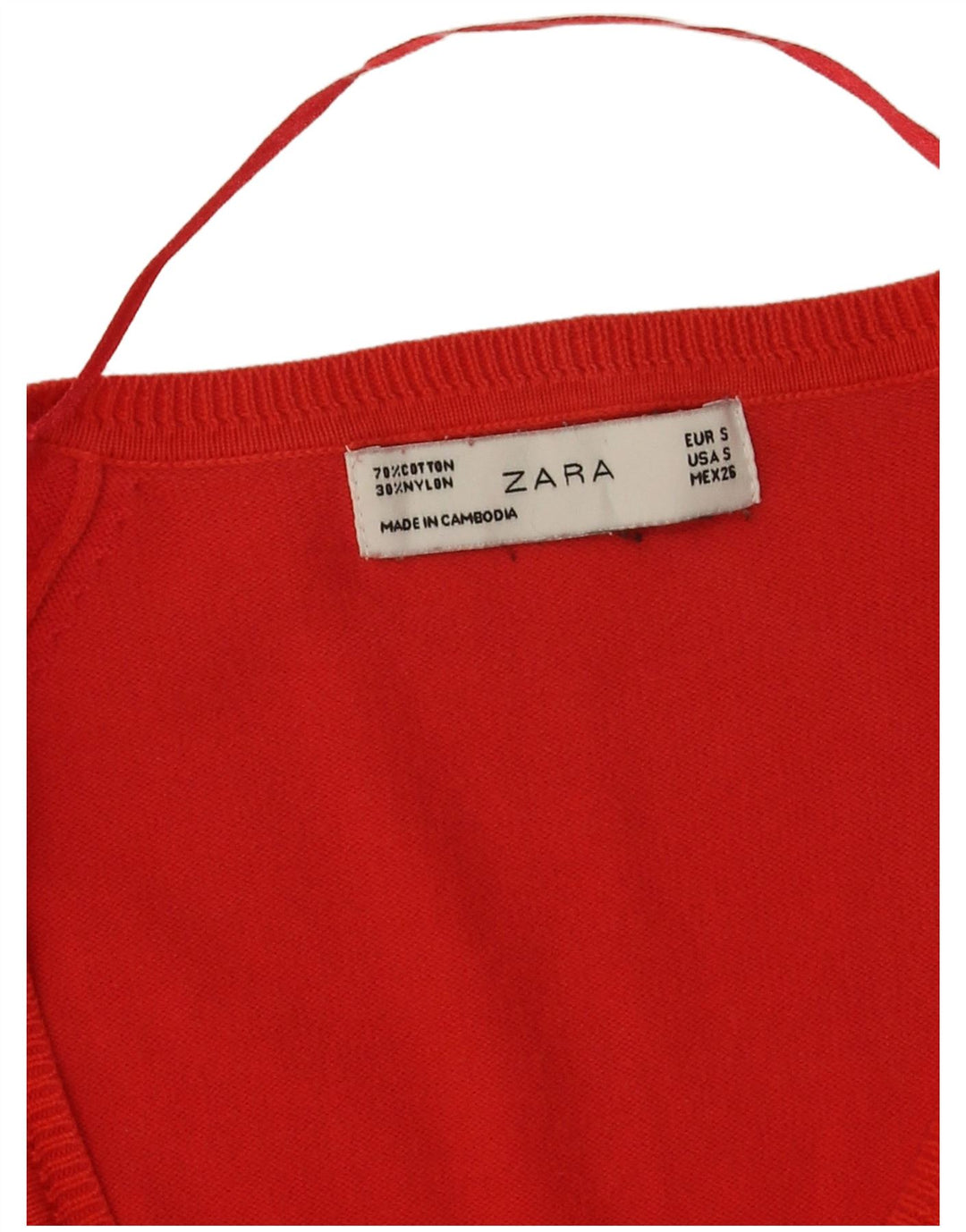Zara Cardigan Femme Pull UK 10 Petit Rouge