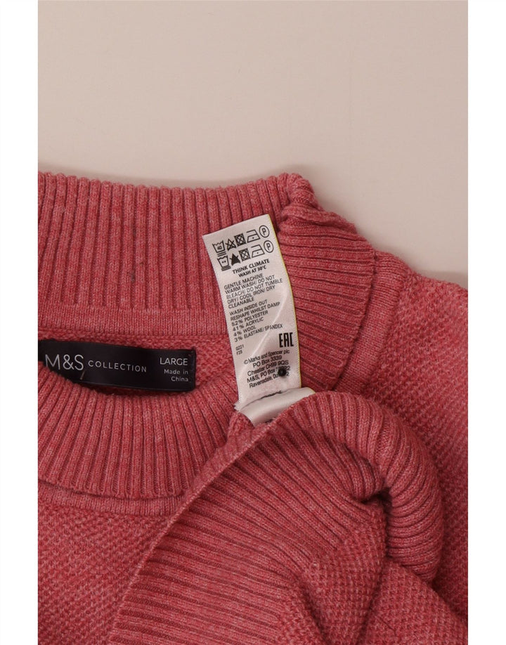 Marks & Spencer Pull surdimensionné à col roulé pour femme UK 16 Large Rose